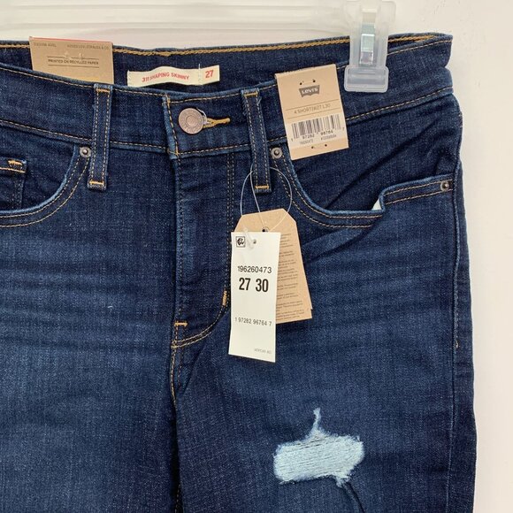 Levi's Women's Jeans Size 4 Stretch Denim 311 Shaping Skinny Jeans Blue W27 - Picture 2 of 8